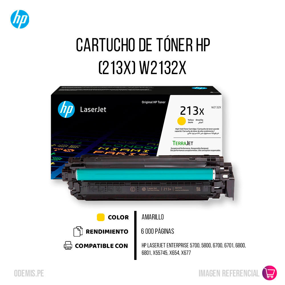 Toner Hp 213X Yellow W2132X 6K Pág. 5700, 5800 Original