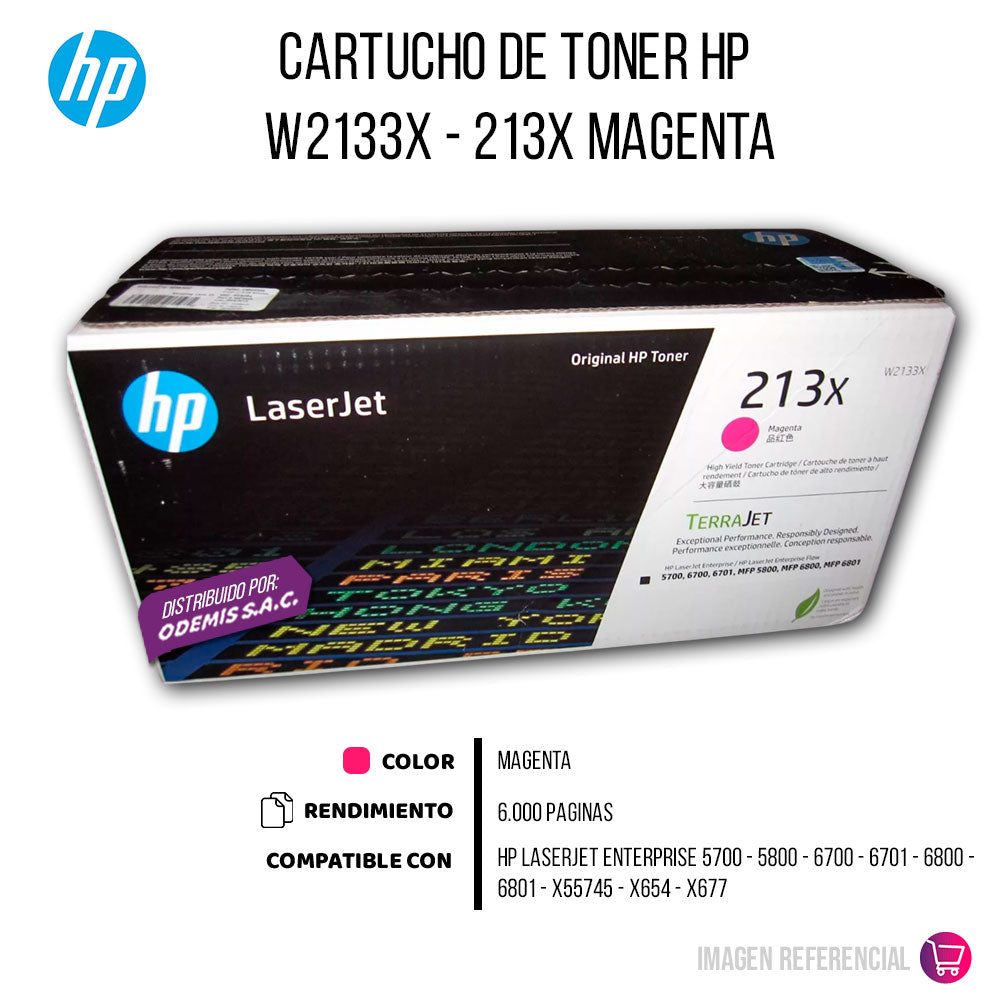 Toner Hp 213X Magenta W2133X 6K Pág. 5700, 5800 Original