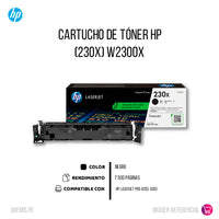 Toner Hp 230X Negro W2300X 7500 Pág. 4203 Original