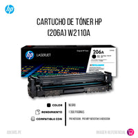 Toner Hp 206A Black W2110A 1350 Pág. M255dw Original