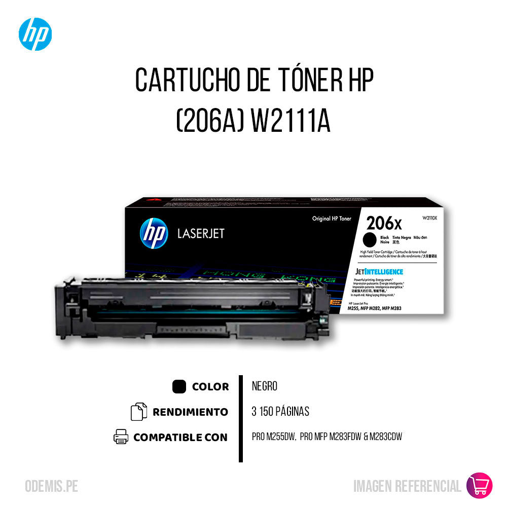 Toner Hp 206X Black W2110X 3.150 Pág. M255dw Original