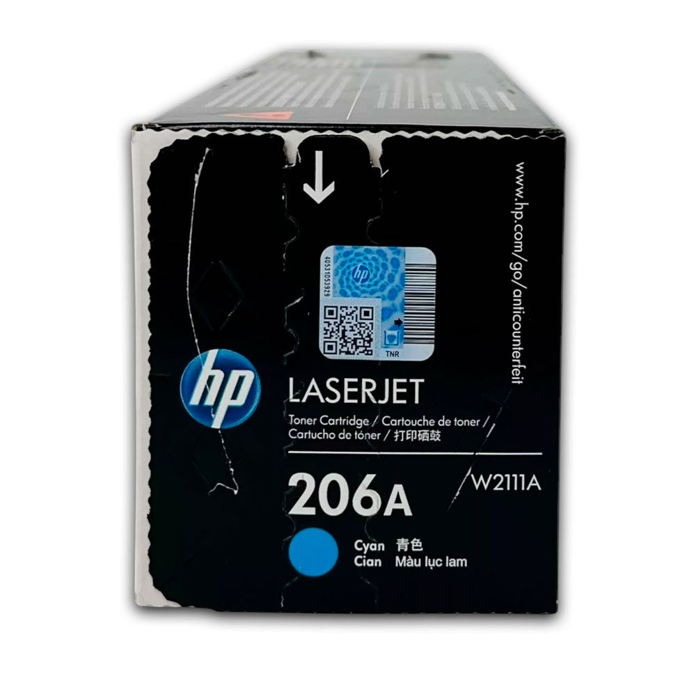 Toner Hp 206A Cyan W2111A 1250 Pág. M255, M282 Original