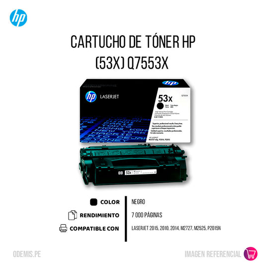 Toner Hp 53X Negro Q7553X 7K Pág. M2727 Original