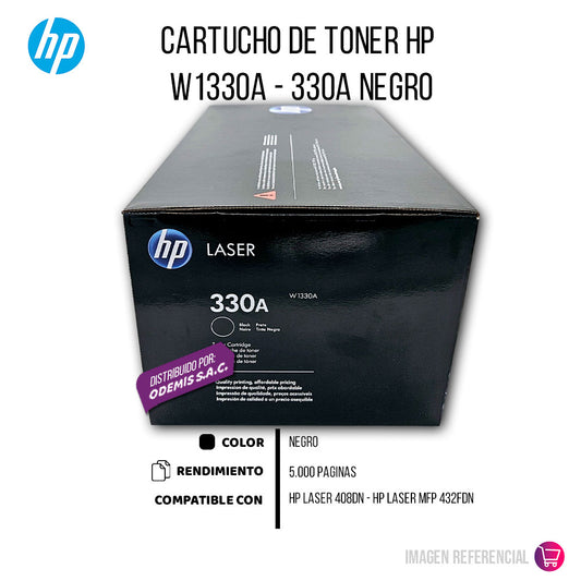Toner Hp 330A Negro W1330A 5K Pág. 408DN Original