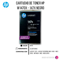 Toner Hp 147X Black W1470X 25,200 Pág. M635 Original