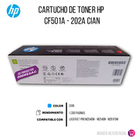 Toner Hp Cf501A (202A) Cyan Lj Pro M254 1.3 Kpgs