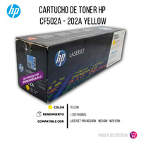 Toner Hp Cf502A (202A) Yellow Lj Pro M254 1.3 Kpgs