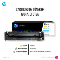 Toner Hp 204A Yellow Cf512A 900 Pág. M154 Original