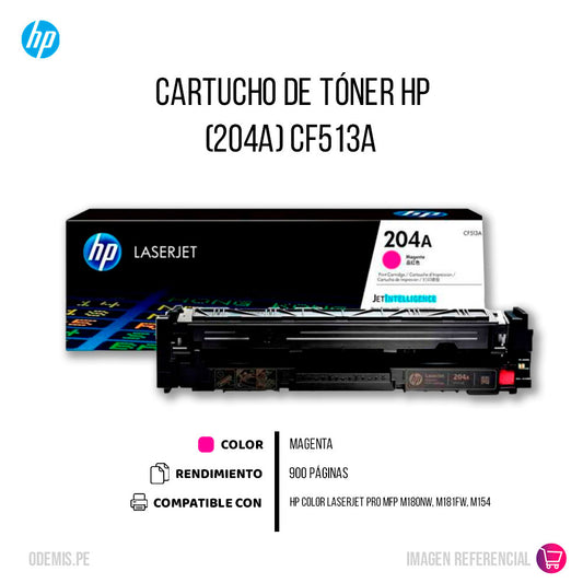 Toner Hp 204A Magenta Cf513A 900 Pág. M154 Original