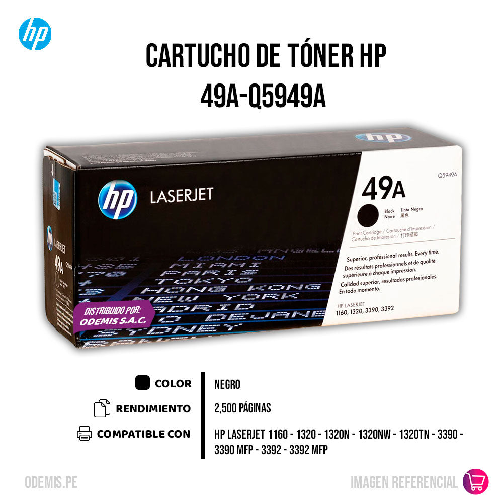 Toner Hp 49A black Q5949A 2,500 Pág. 1160 Original