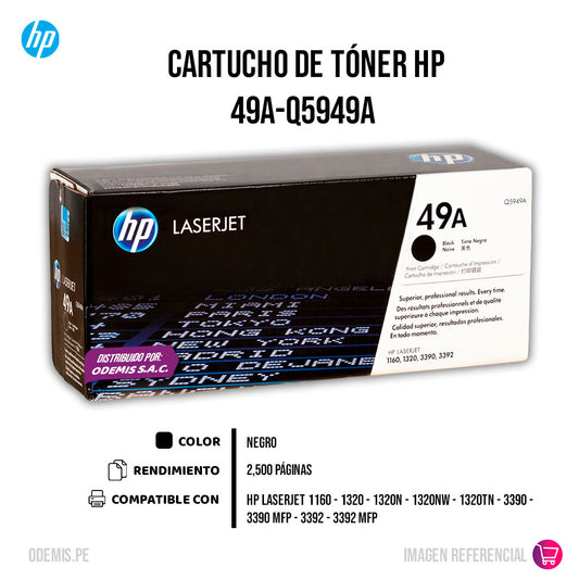 Toner Hp 49A black Q5949A 2,500 Pág. 1160 Original