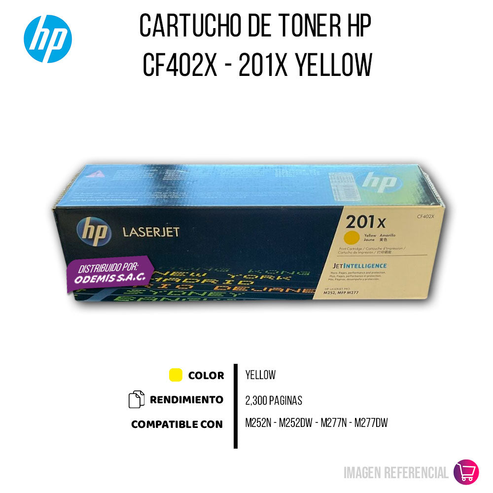 Toner Hp Cf402X (201X) Yellow Para Lj Pro M252