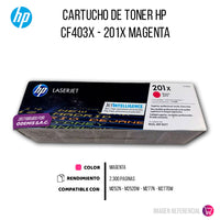 Toner Hp Cf403X (201X) Magenta Para Lj Pro M252