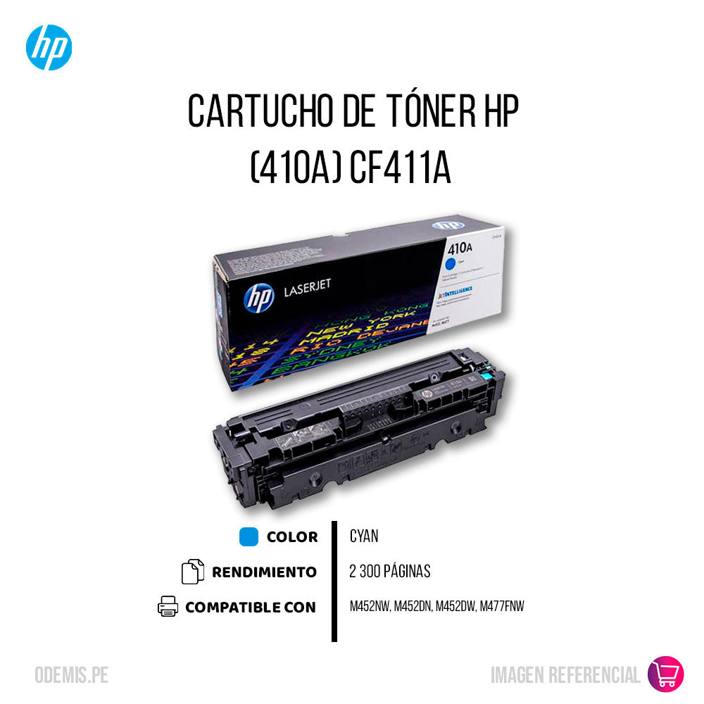 Toner Hp 410A Cyan Cf411A 23K Pág. M452n Original