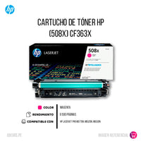 Toner Hp 508X Magenta Cf363X 9,500 Pág. M577dn Original