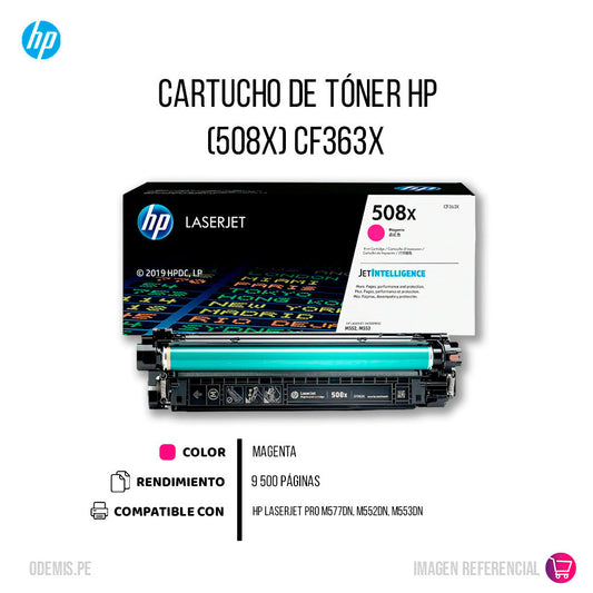 Toner Hp 508X Magenta Cf363X 9,500 Pág. M577dn Original