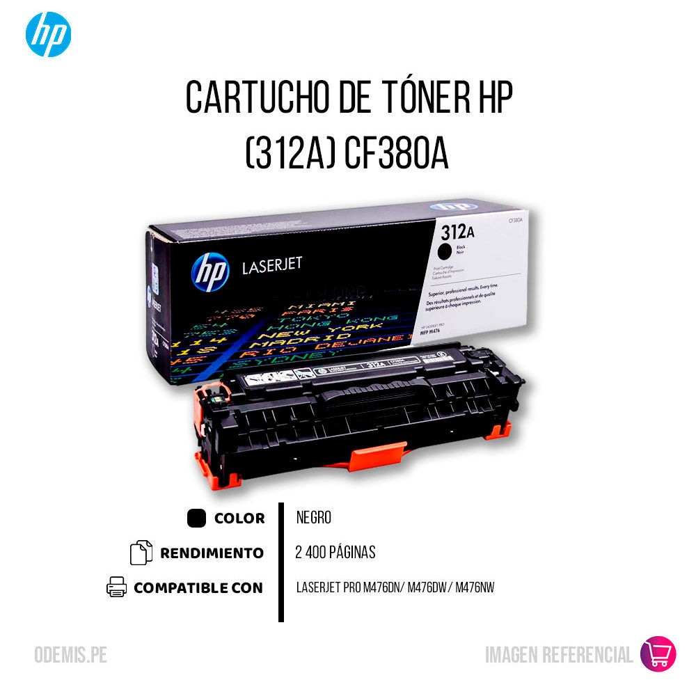 Toner Hp 312A Negro Cf380A 2,400 Pág. M476nw Original