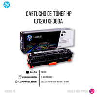 Toner Hp 312A Negro Cf380A 2,400 Pág. M476nw Original