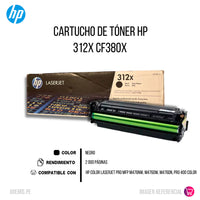 Toner Hp 312X Negro Cf380X 4,400 Pág. M476nw Original