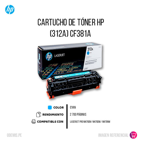 Toner Hp 312A Cyan Cf381A 2,700 Pág. M476nw Original