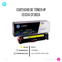 Toner Hp 312A Yellow Cf382A 2,700 Pág. M476nw Original