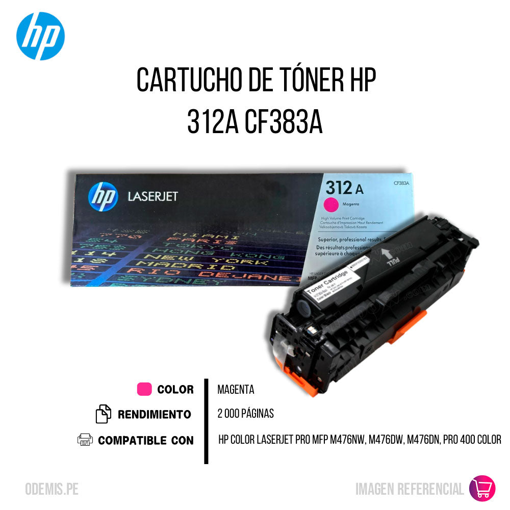Toner Hp 312A Magenta Cf383A 2,700 Pág. M476nw Original