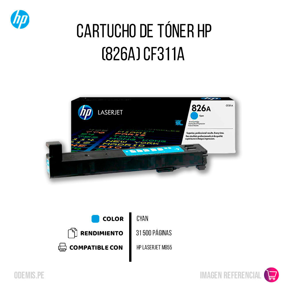 Toner Hp 826A Cyan Cf311A 31,5K Pág. M855dn Original