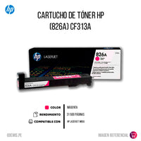 Toner Hp 826A Magenta Cf313A 31,5K Pág. M855dn Original