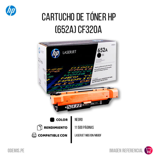 Toner Hp 652A Negro Cf320A 11,5K Pág. M651n Original