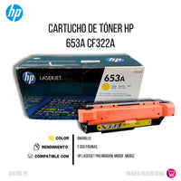 Toner Hp 653A Yellow Cf322A 16,5K Pág. M680dn Original
