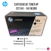 Toner Hp 14X Negro Cf214X 17,5K Pág. M712dn Original