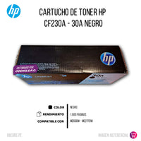 Toner Hp 30A Negro Cf230A 1,600 Pág. M227 Original