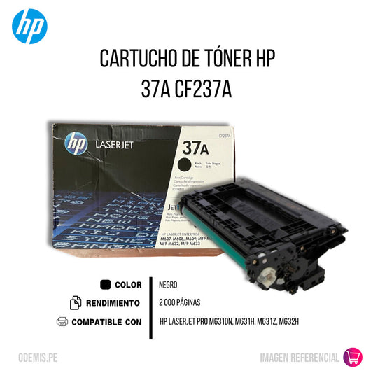 Toner Hp 37A Negro Cf237A 11K Pág. M631dn Original