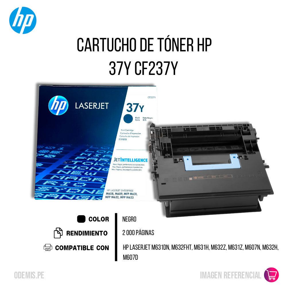 Toner Hp 37Y Negro Cf237Y 41K Pág. M631dn Original