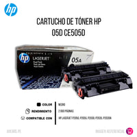 Toner Hp 05D Negro Ce505D 2,300 Pág. P2050 Original