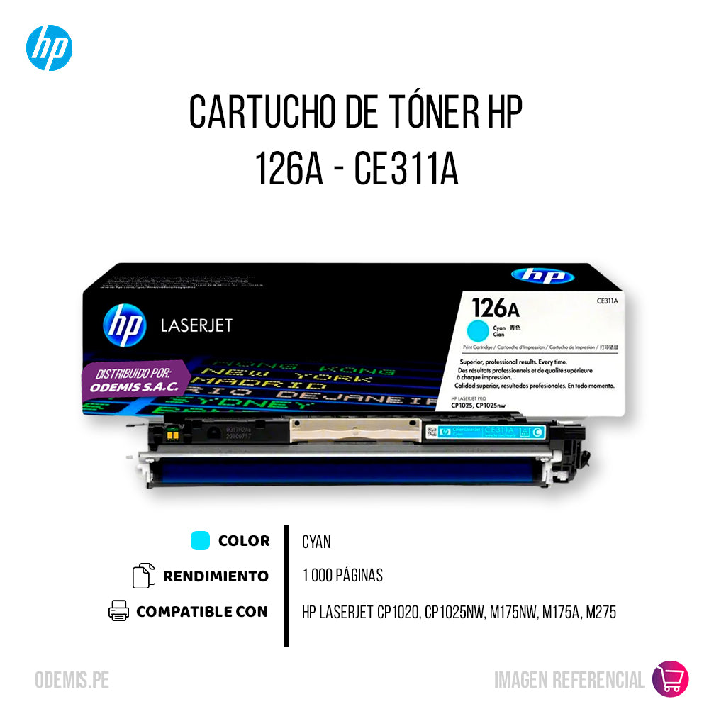 Toner Hp 126A Cyan Ce311A 1K Pág. CP1020 Original