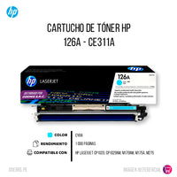 Toner Hp 126A Cyan Ce311A 1K Pág. CP1020 Original