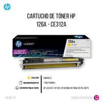 Toner Hp 126A Yellow Ce312A 1K Pág. CP1020 Original