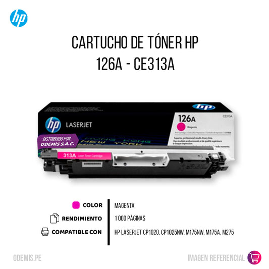 Toner Hp 126A Magenta Ce313A 1K Pág. CP1020 Original