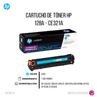Toner Hp 128A Cyan Ce321A 1,3K Pág. CM1410 Original