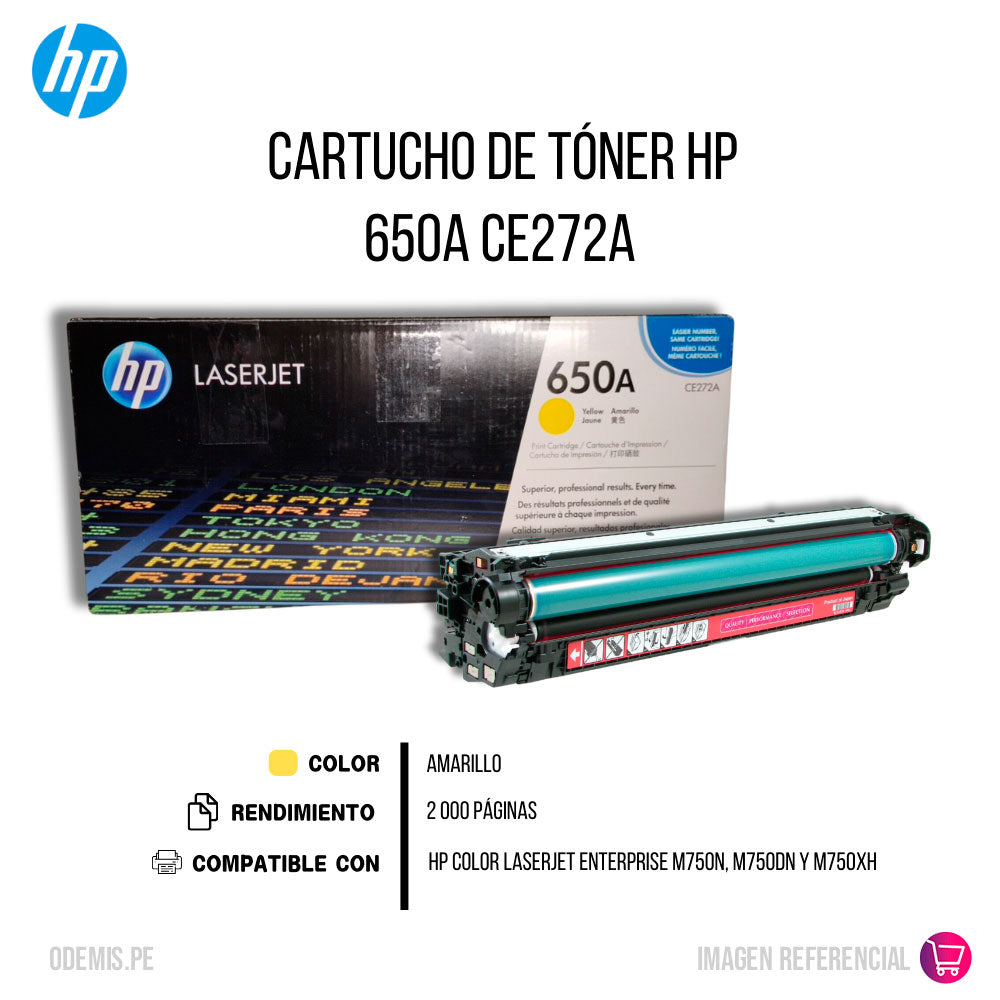 Toner Hp 650A Yellow Ce272A 15K Pág. M750n Original