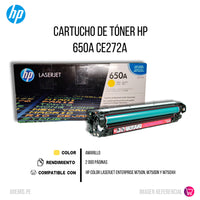 Toner Hp 650A Yellow Ce272A 15K Pág. M750n Original