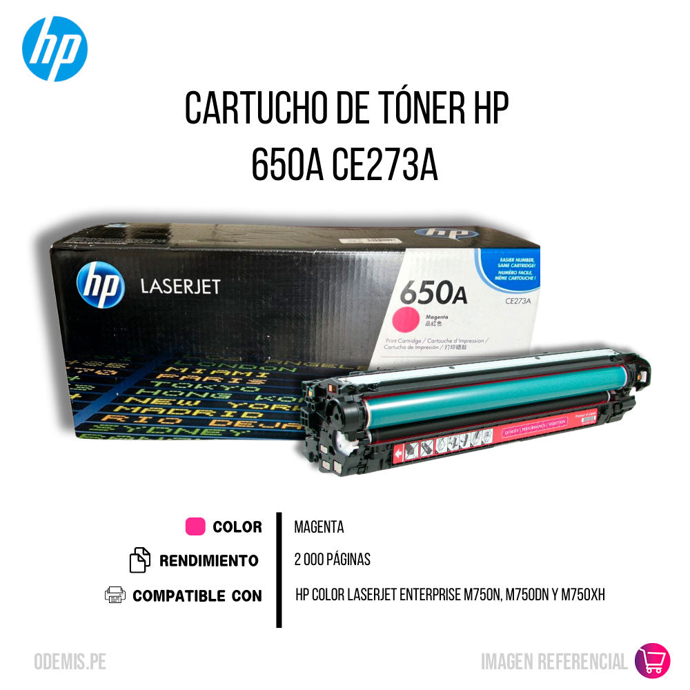Toner Hp 650A Magenta Ce273A 15K Pág. M750n Original