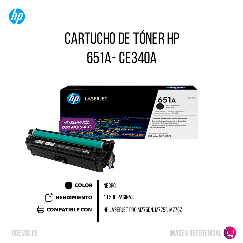 Toner Hp 651A Negro Ce340A 13,5K Pág. M775dn Original