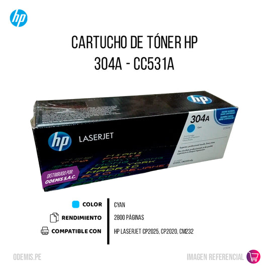Toner Hp 304A Cyan Cc531A 2,8K Pág. CP2025 Original