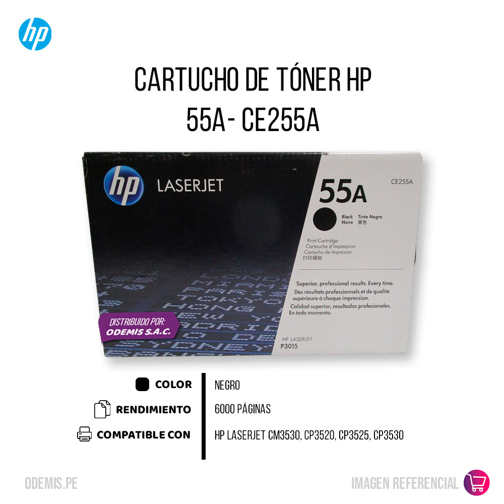 Toner Hp 55A Negro Ce255A 6000 Pág. M525DN Original