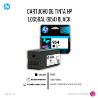 Tinta Hp 954 Black L0S59Al 1K Pág. 7740, 8210 Original