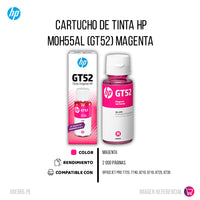 Tinta Hp GT52 Magenta M0H55Al 8K Pág. 115, 410 Original