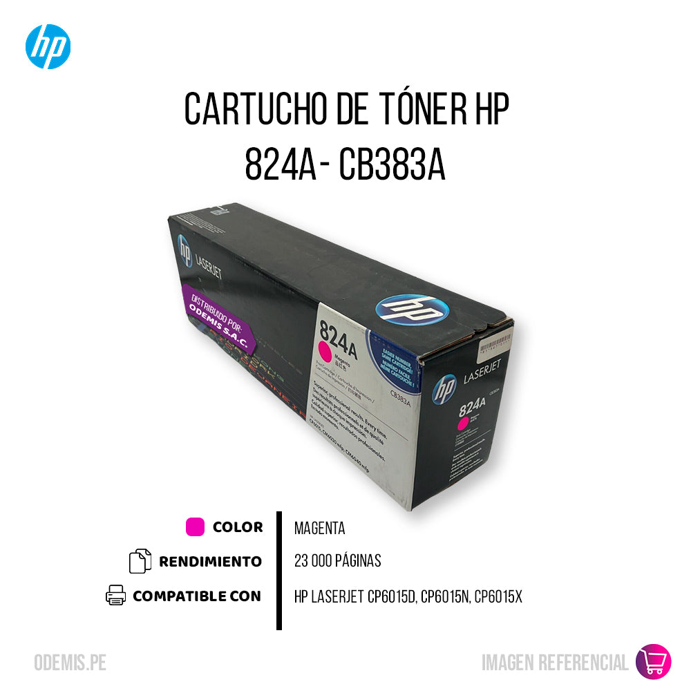 Toner Hp 824A Magenta Cb383A 21K Pág. CP6015d Original