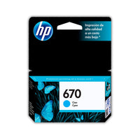 Tinta Hp 670 Cyan Cz114Al 300 Pág. 3525 Original